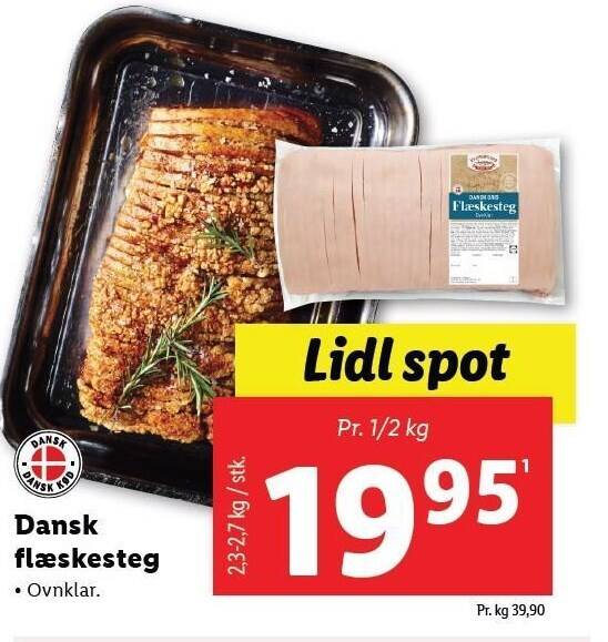 Lidl Dansk flæskesteg 1/2 kg tilbud