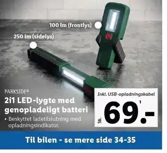Lidl 2i1 led-lygte med genopladelig batteri tilbud