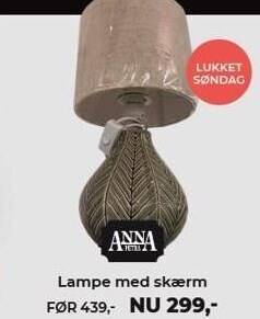 Tarup Center Lampe med skærm tilbud