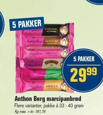 Otto Duborg Anthon berg marcipanbrød tilbud