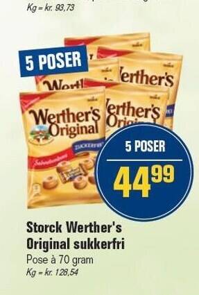 Otto Duborg Storck werther's original sukkerfri tilbud