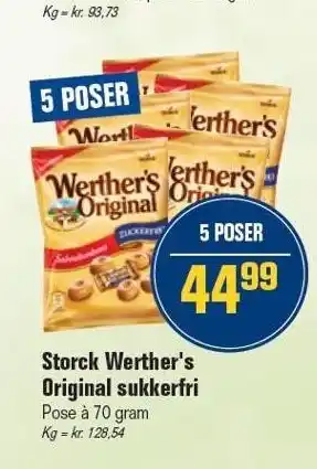 Otto Duborg Storck werther's original sukkerfri tilbud