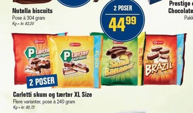 Otto Duborg Carletti skum og tærter xl size tilbud