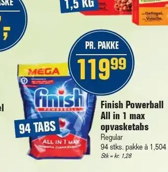 Otto Duborg Finish powerball all in 1 max opvasketabs tilbud
