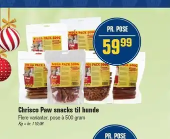 Chrisco paw snacks til hunde
