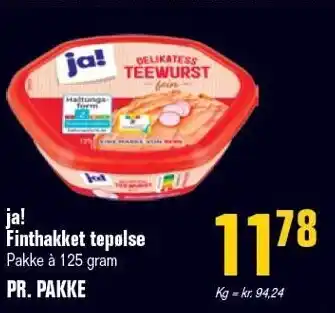 Otto Duborg Ja! finthakket tepølse tilbud