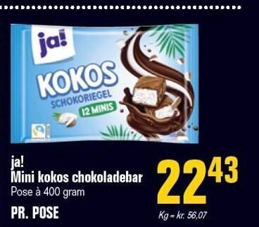 Otto Duborg Ja! mini kokos chokoladebar tilbud