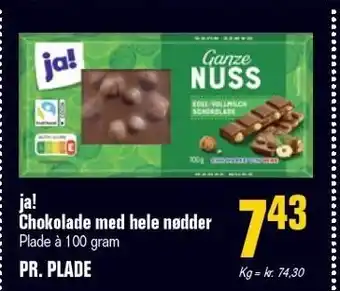Otto Duborg Ja! chokolade med hele nødder tilbud