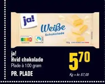 Otto Duborg Ja! hvid chokolade tilbud