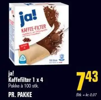 Otto Duborg Ja! kaffefilter 1 x 4 tilbud