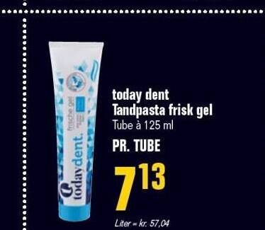 Otto Duborg Today dent tandpasta frisk gel tilbud