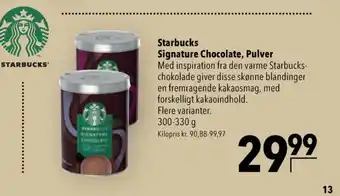 Starbucks kakaodrikspulver
