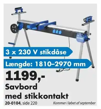 Savbord med stikkontakt