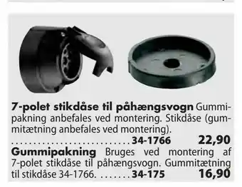 Biltema 7-polet stikdåse til påhængsvogn tilbud