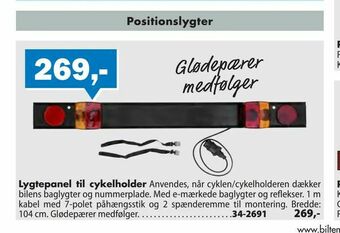 Lygtepanel til cykelholder