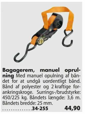 Bagagerem, manuel oprulning
