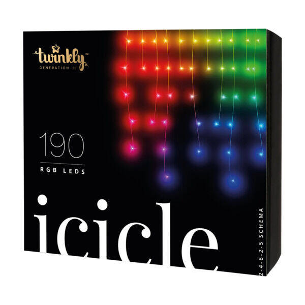 Punkt1 Twinkly icicle rgb smart lyskæde 190 led tilbud