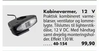 Kabinevarmer, 12 V