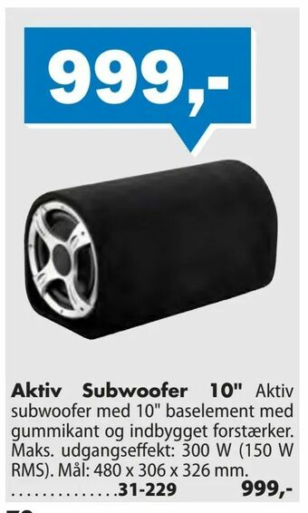 Biltema Aktiv Subwoofer 10" tilbud