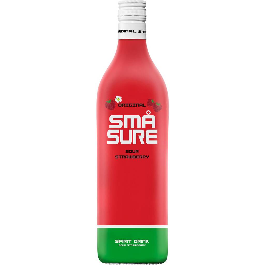 Fleggaard Små sure shots jordbær 16,4% 1 l tilbud