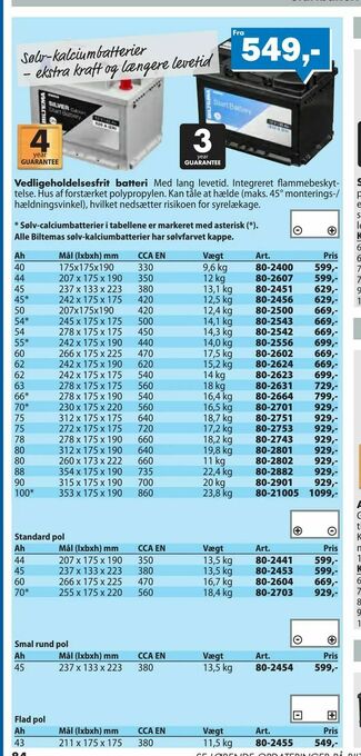 Biltema Vedligeholdelsesfrit batteri tilbud