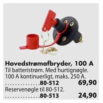 Biltema Hovedstrømafbryder, 100 A tilbud