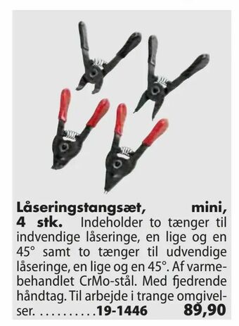 Biltema Låseringstangsæt, mini 4 stk. tilbud