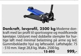 Biltema Donkraft, lavprofil, 2500 kg tilbud