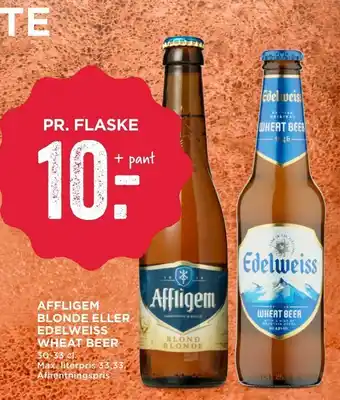 MENY Affligem blonde eller edelweiss wheat beer tilbud