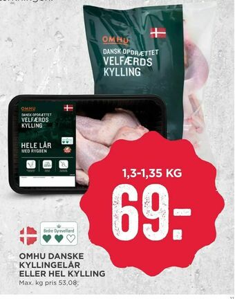 MENY Omhu danske kyllingelår eller hel kylling tilbud