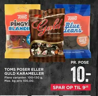 MENY Toms poser eller guld karameller tilbud