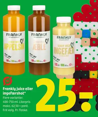 Coop 365 Frankly juice eller ingefærshot tilbud