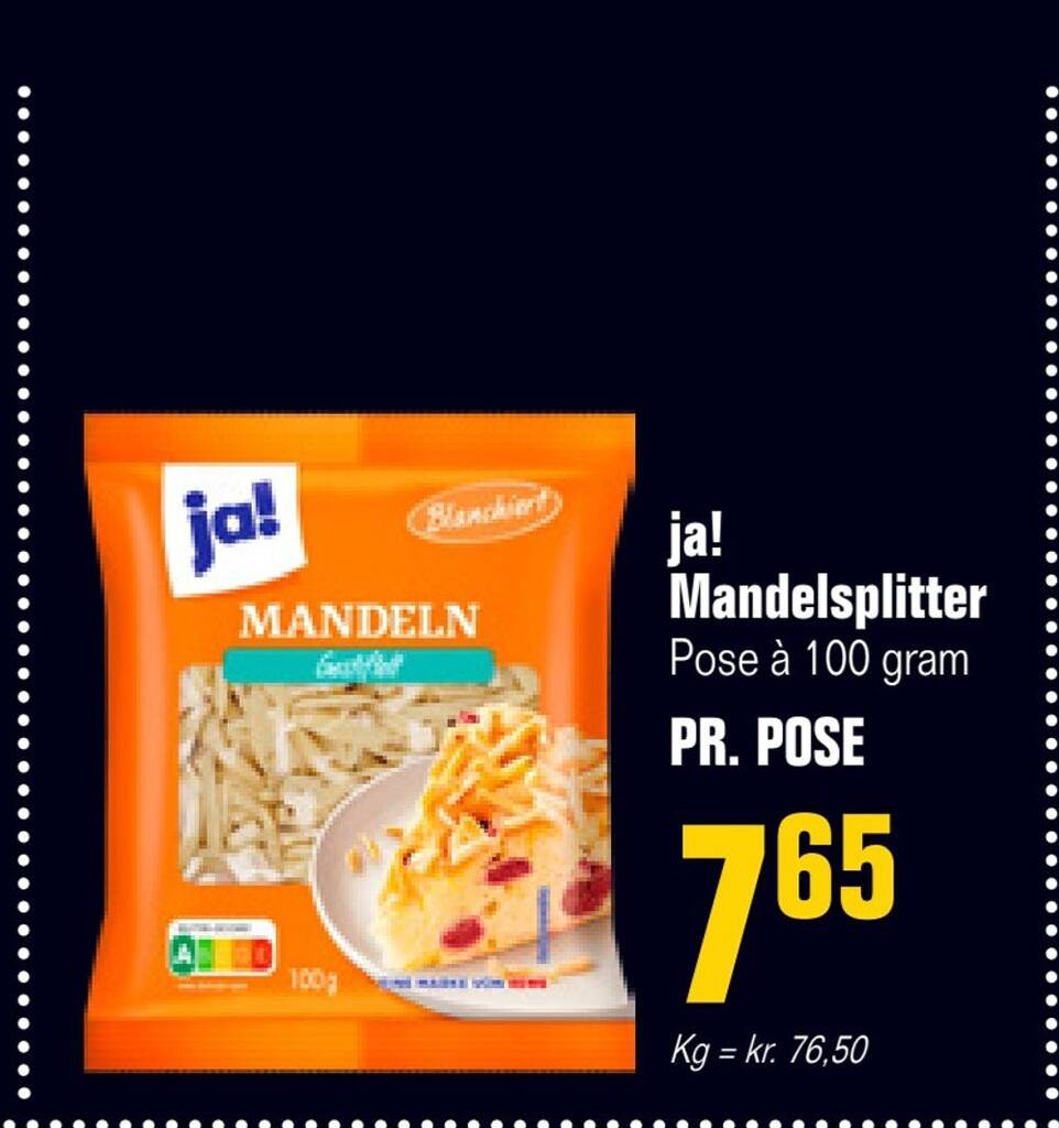 Otto Duborg Ja! mandelsplitter tilbud