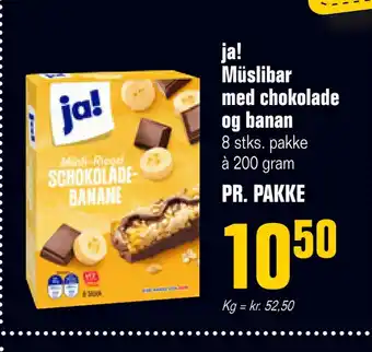 Otto Duborg Ja! müslibar med chokolade og banan tilbud