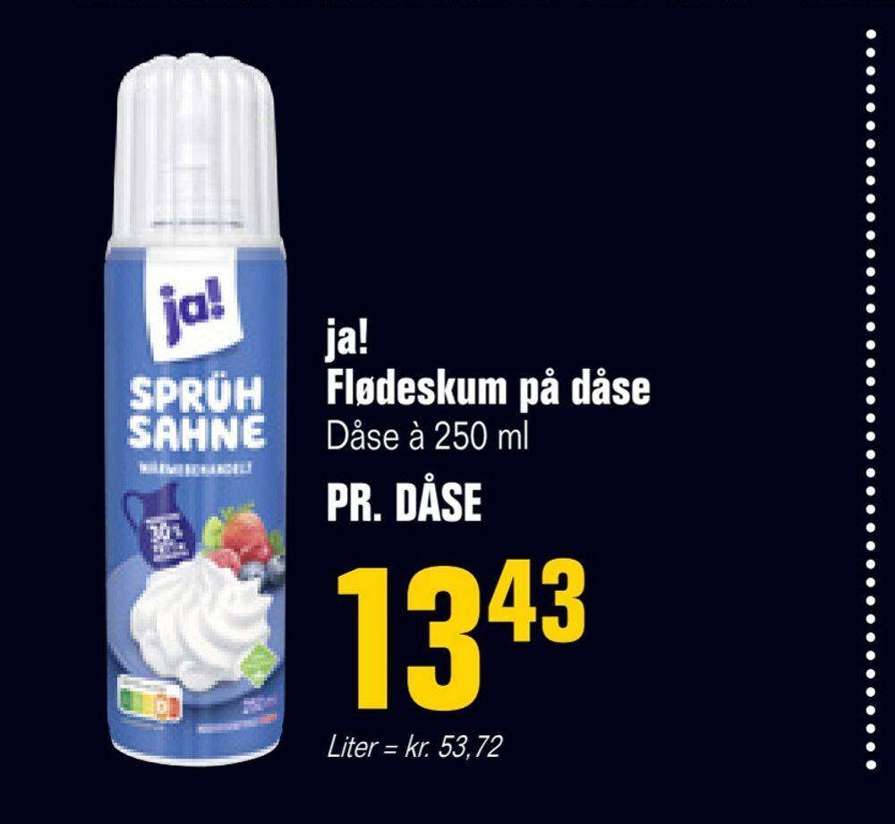 Otto Duborg Ja! flødeskum på dåse tilbud