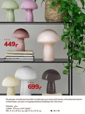 Daells Bolighus Mushroom bordlampe tilbud