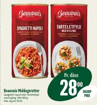 Min Købmand Beauvais Middagsretter tilbud