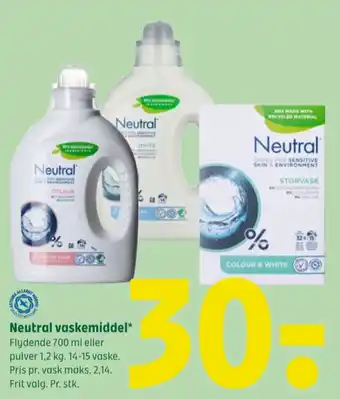 Coop 365 Neutral vaskepulver tilbud