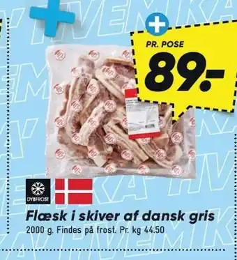 Bilka Flæsk i skiver af dansk gris tilbud