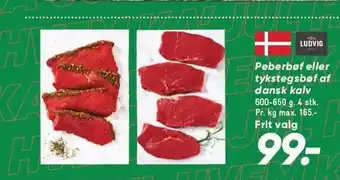 Bilka Peberbøf eller tykstegsbøf af dansk kalv tilbud