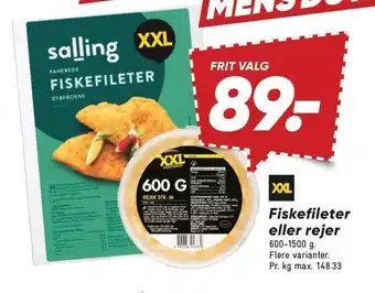 Bilka Fiskefileter eller rejer tilbud