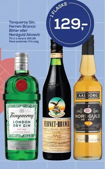 Irma Tanqueary gin, fernet-branca bitter eller nordguld akvavit 70 cl tilbud