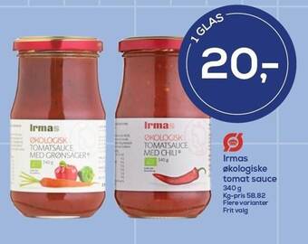 Irma Irmas økologiske tomat sauce 340 g tilbud