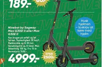 Bilka Ninebot by segway max g30d ii eller max g30e ii tilbud