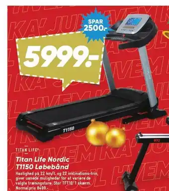Bilka Titan life nordic t1150 løbebånd tilbud