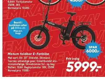 Bilka Motum foldbar e-fatbike tilbud