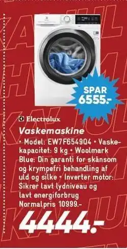 Bilka Electrolux vaskemaskine tilbud