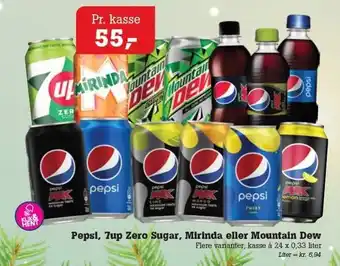 Poetzsch Padborg Pepsi, 7up zero sugar, mirinda eller mountain dew tilbud