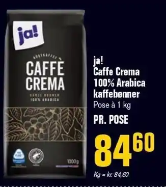 Poetzsch Padborg Ja! caffe crema 100% arabica kaffebønner tilbud