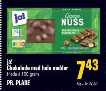 Poetzsch Padborg Ja! chokolade med hele nødder tilbud